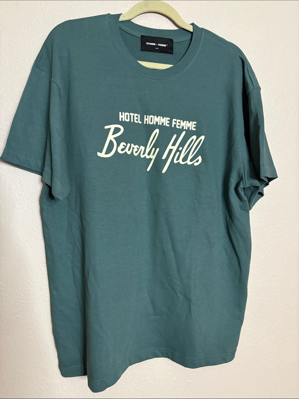 Homme + Femme NWOT Teal Ribbed T-Shirt Size Large
